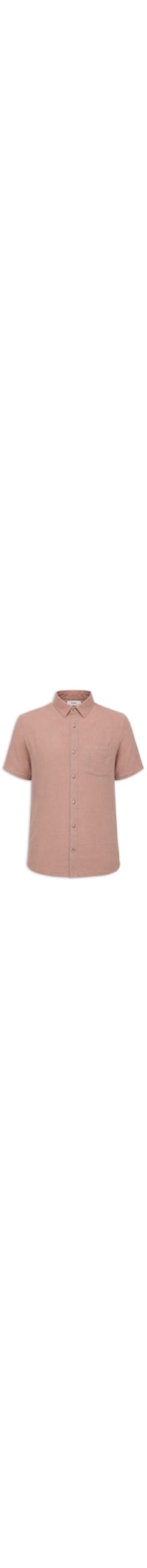Camisa Masculina Algodão Manga Curta - Marrom