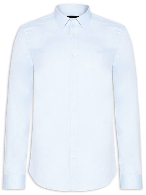 Camisa Masculina Algodão Maquinetado – Azul