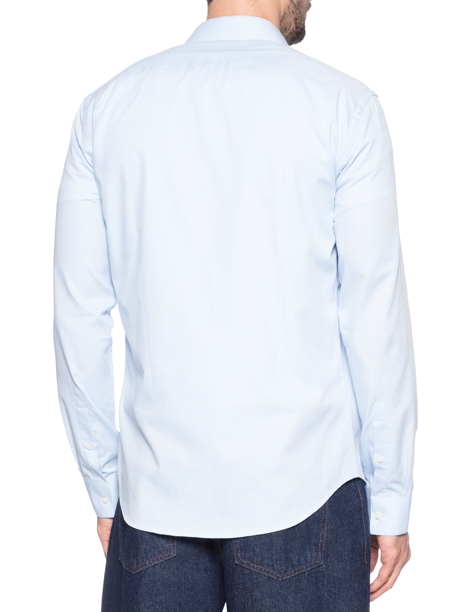 Camisa Masculina Algodão Maquinetado Azul Aramis