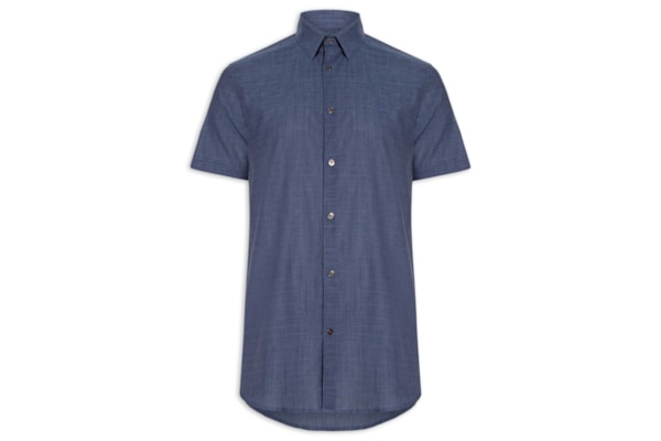  Camisa Masculina Algodão Relax - Azul