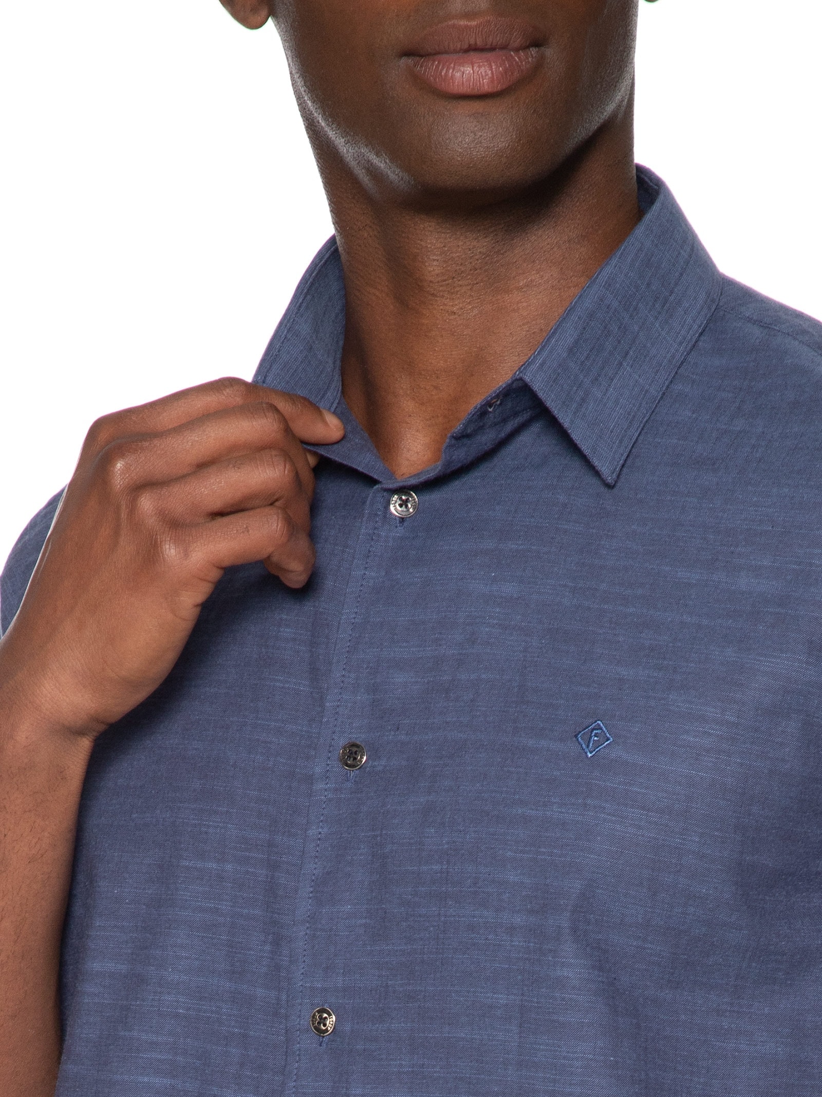 Camisa Masculina Algodão Relax Azul Forum