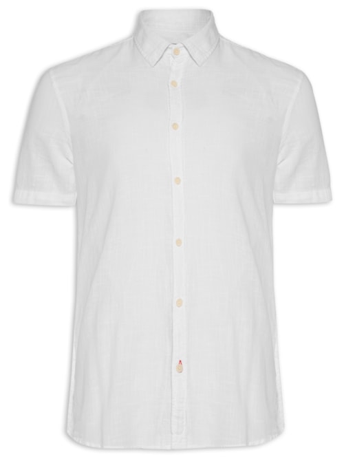 Camisa Masculina Algodão Tinturada – Branco