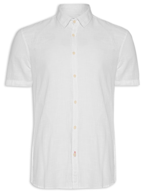 Camisa Masculina Algodão Tinturada - Branco