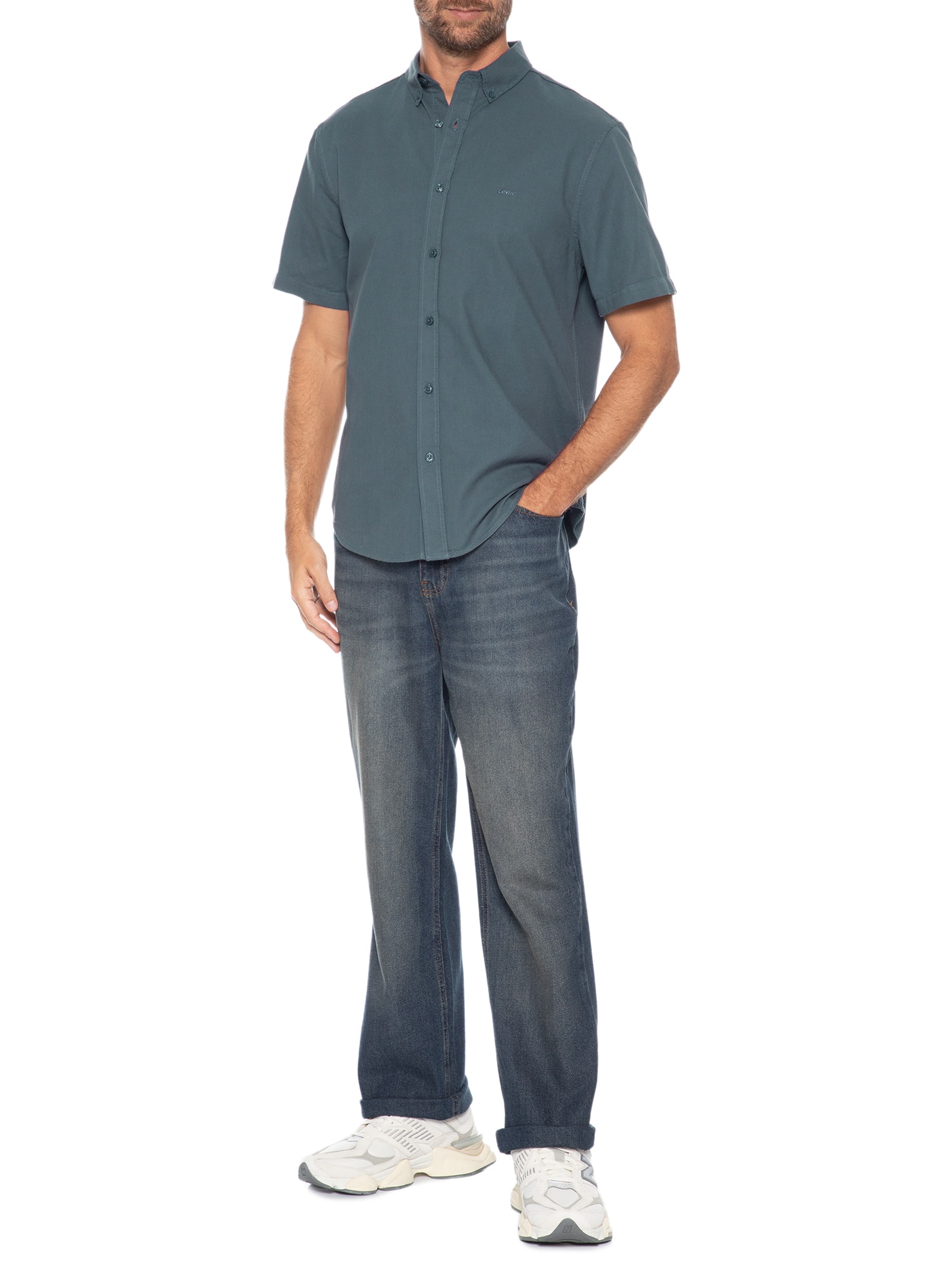 Camisa Masculina Authentic Button Down Verde Levi's