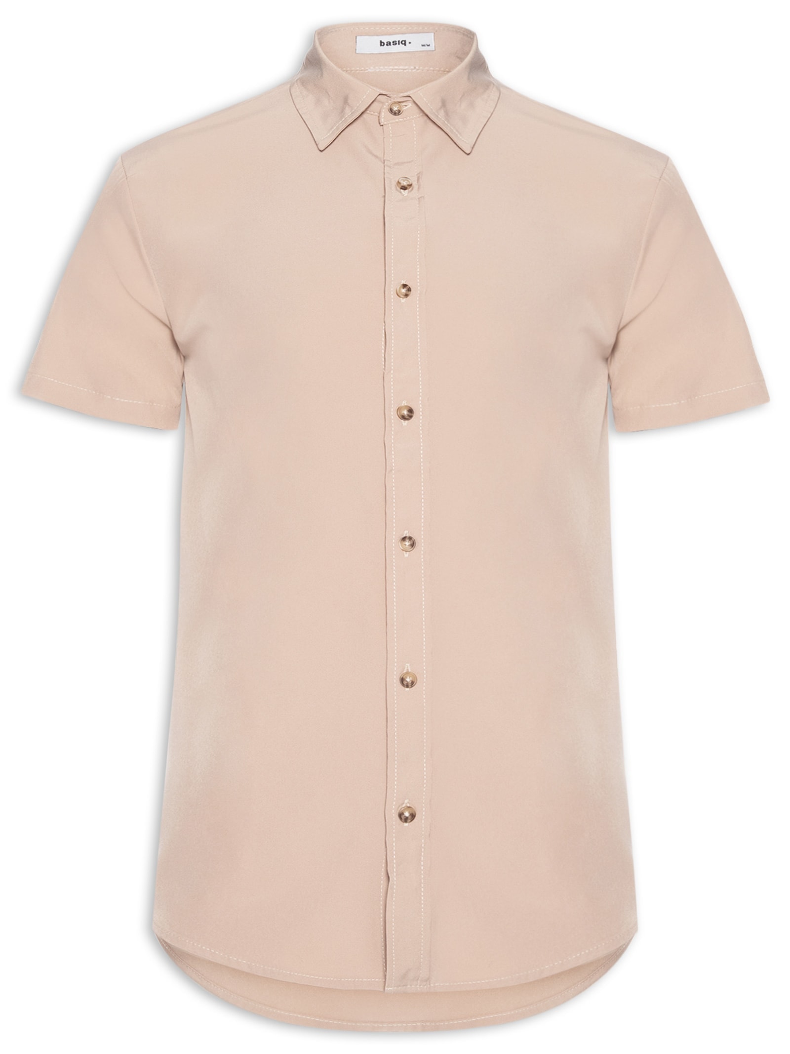 Camisa Masculina Básica Bege Basiq Men