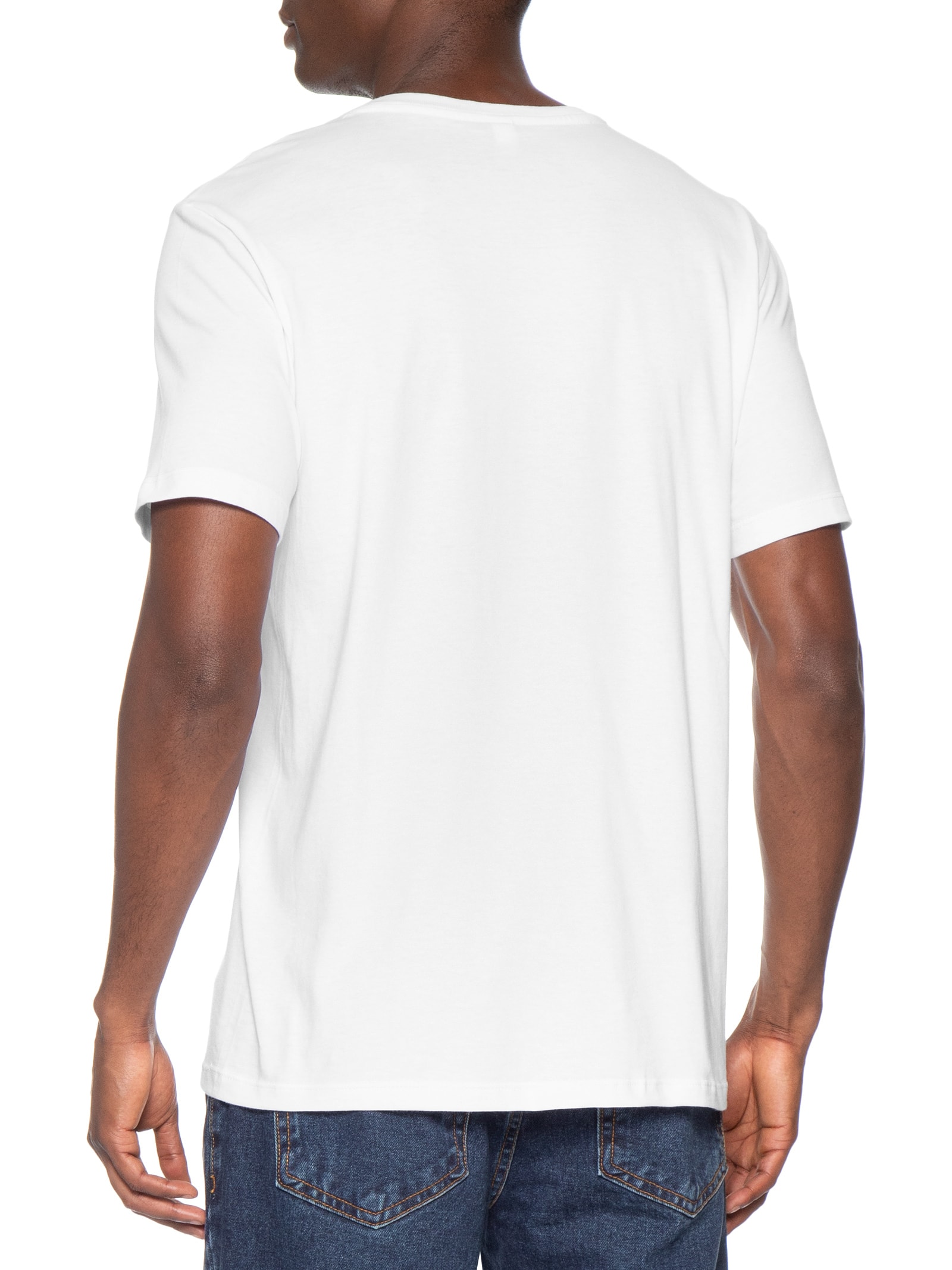 Camisa Masculina Básica Peixe Bordado Branco Hering