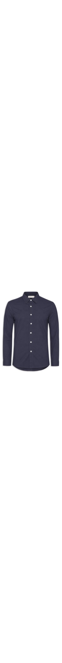 Camisa Masculina Básica Regular Fit Lisa - Azul