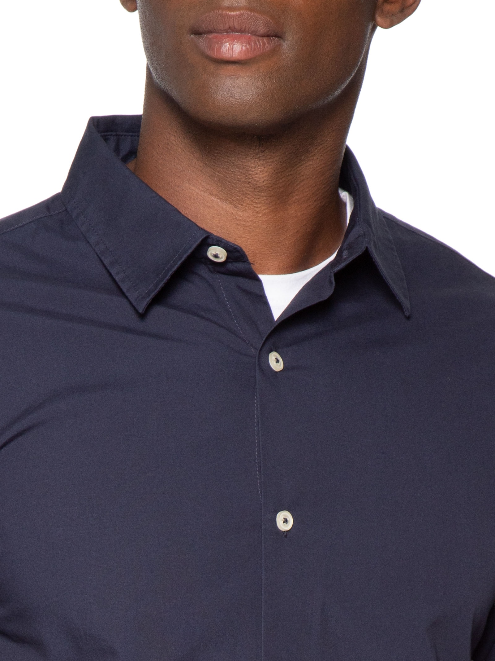 Camisa Masculina Básica Regular Fit Lisa Azul Hering