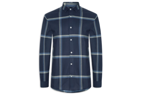 Camisa Masculina Big Squared Nav - Azul