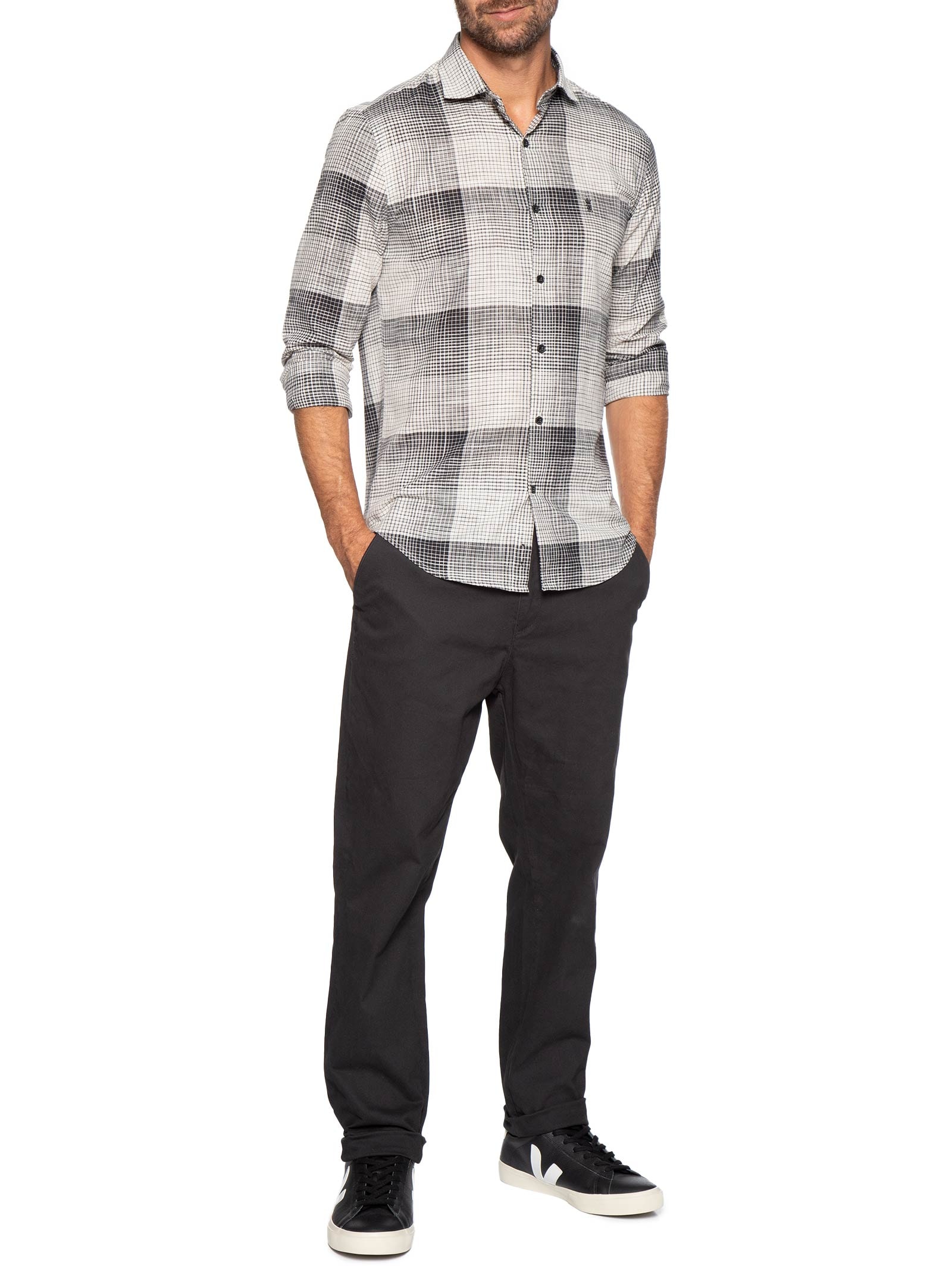 Camisa Masculina Big Xadrez – Preto Sergio K