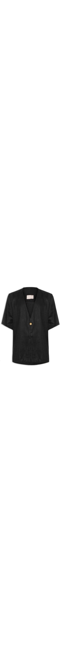 Camisa Masculina Blazer Recortes - Preto