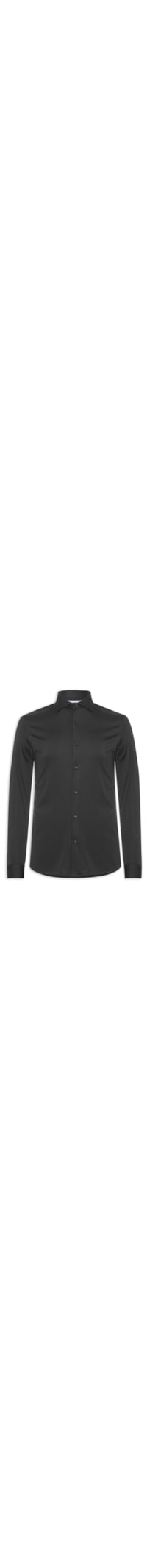 Camisa Masculina Blend de Seda Respirável Manga Longa - Preto