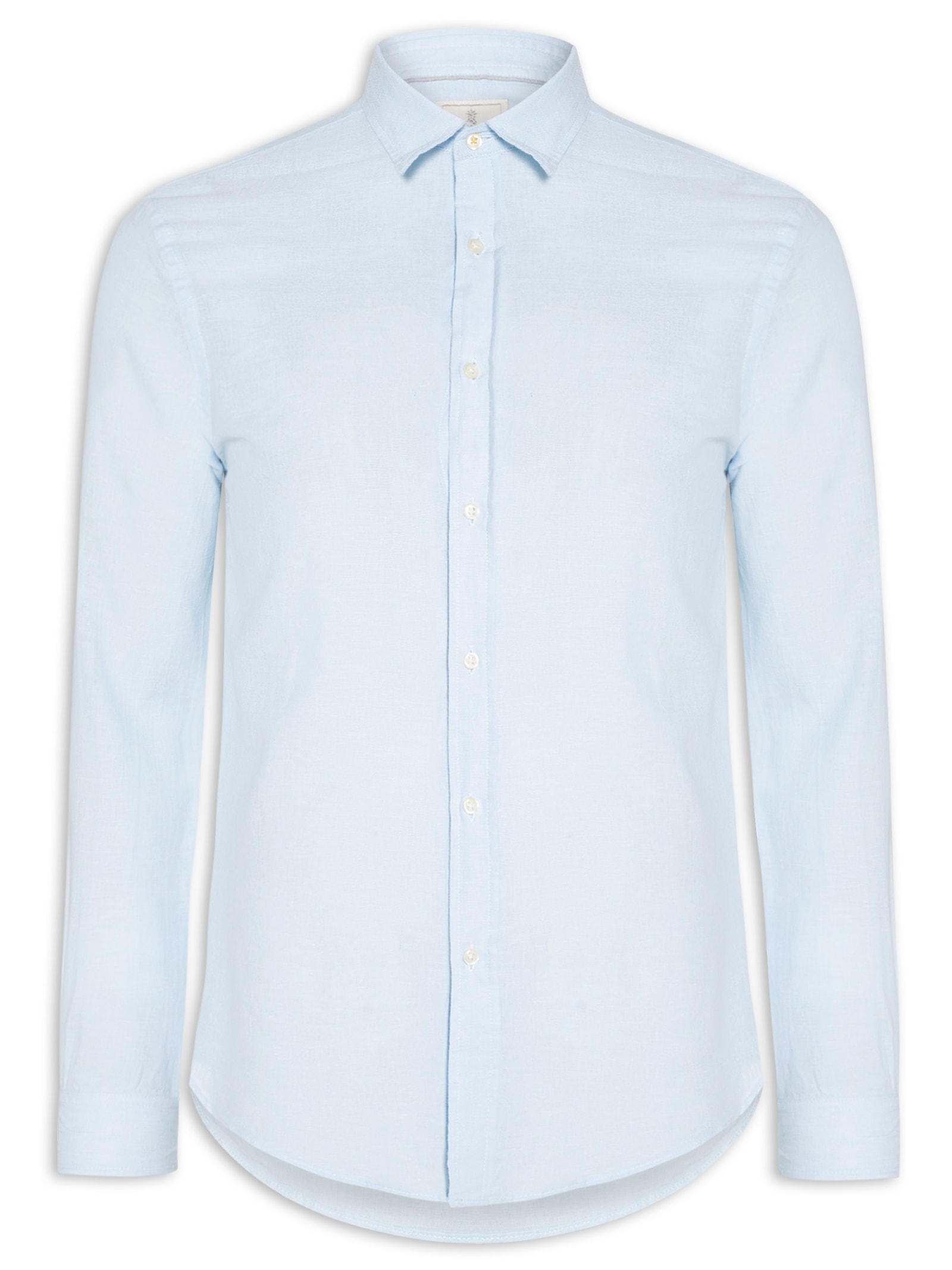 Camisa Masculina Blend Linen Azul Pineapple