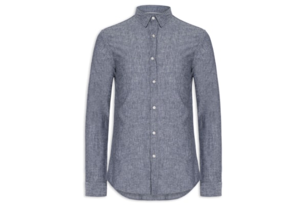 Camisa Masculina Blend Linen - Azul