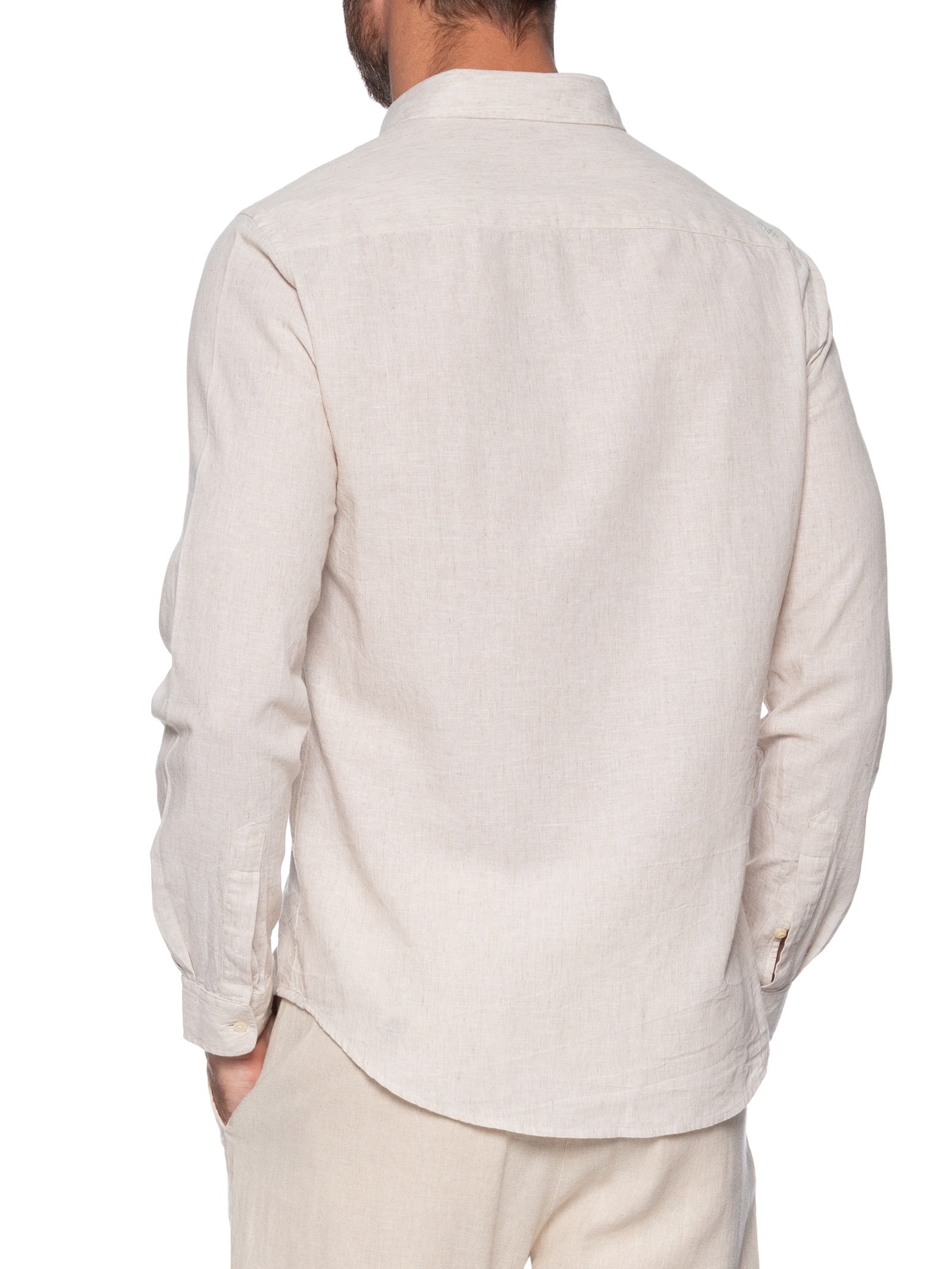 Camisa Masculina Blend Linen Bege Pineapple
