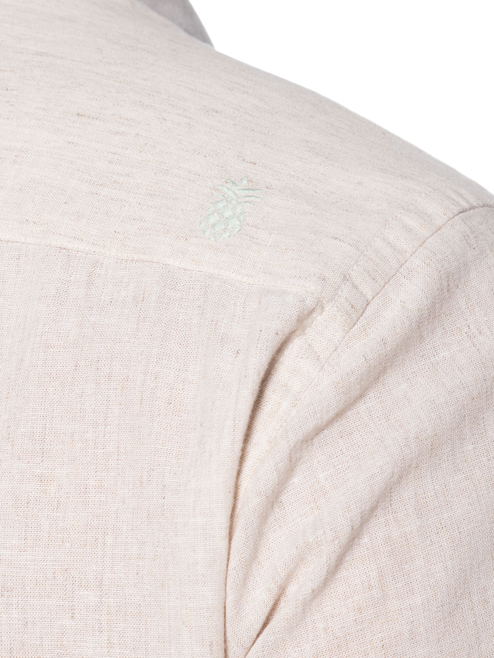 Camisa Masculina Blend Linen Bege Pineapple