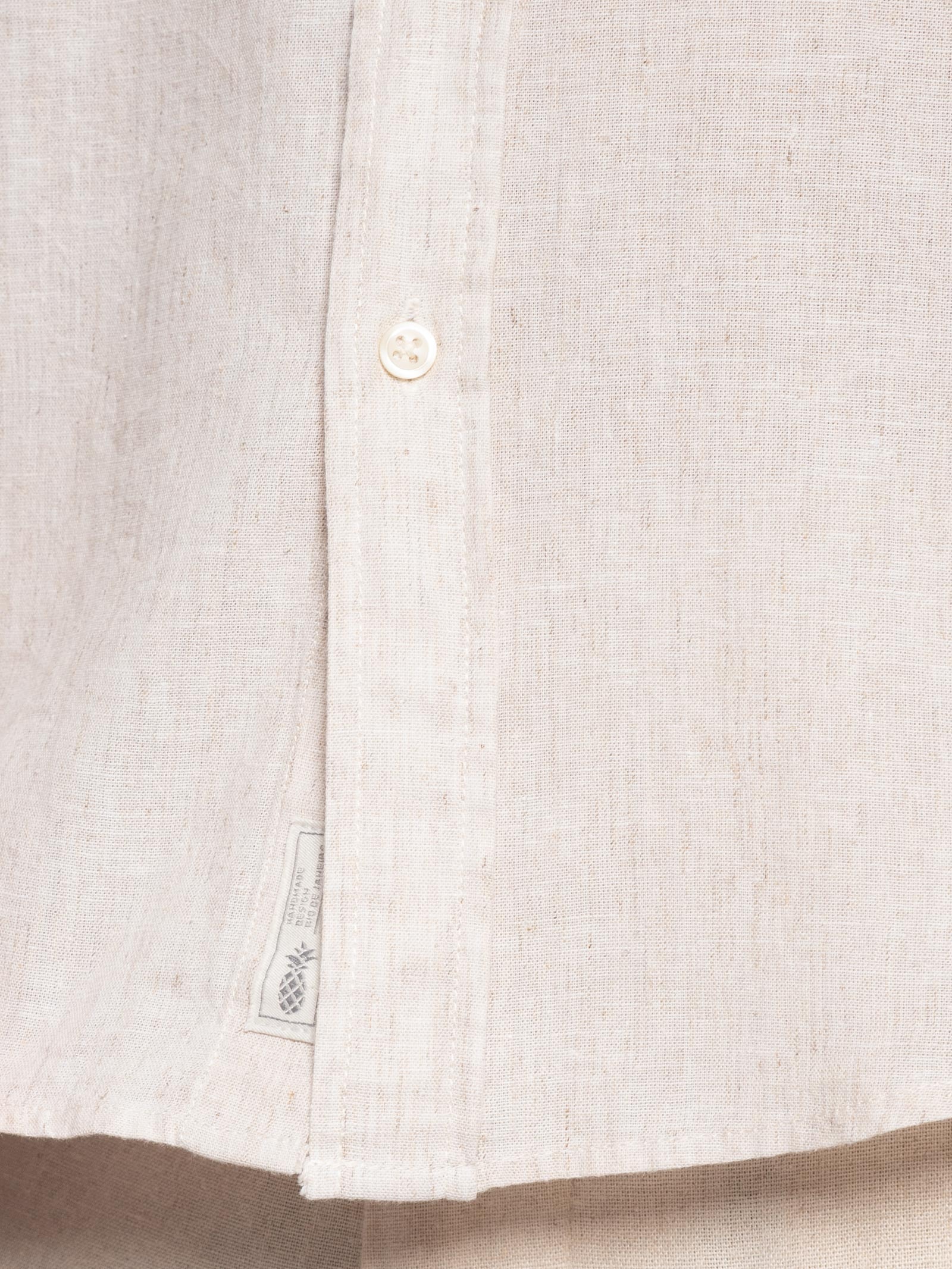 Camisa Masculina Blend Linen Bege Pineapple