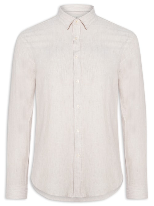 Camisa Masculina Blend Linen – Bege