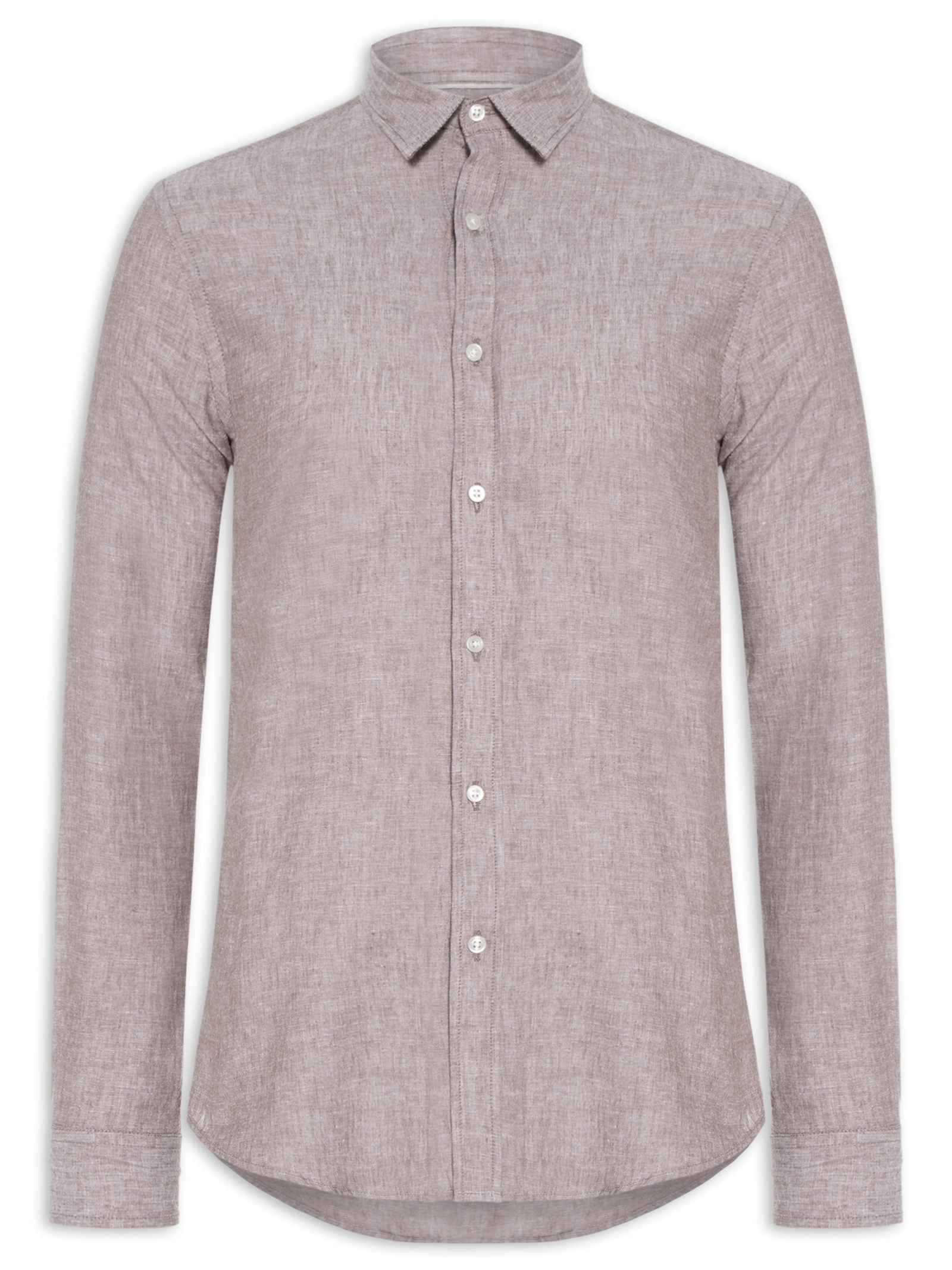 Camisa Masculina Blend Linen Bege Pineapple