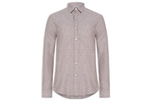 Camisa Masculina Blend Linen - Bege