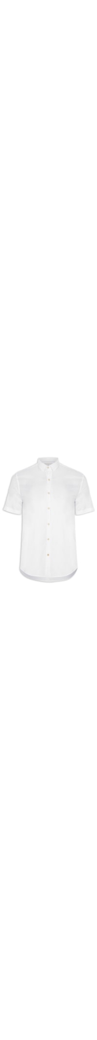 Camisa Masculina Blend Linen Manga Curta - Branco