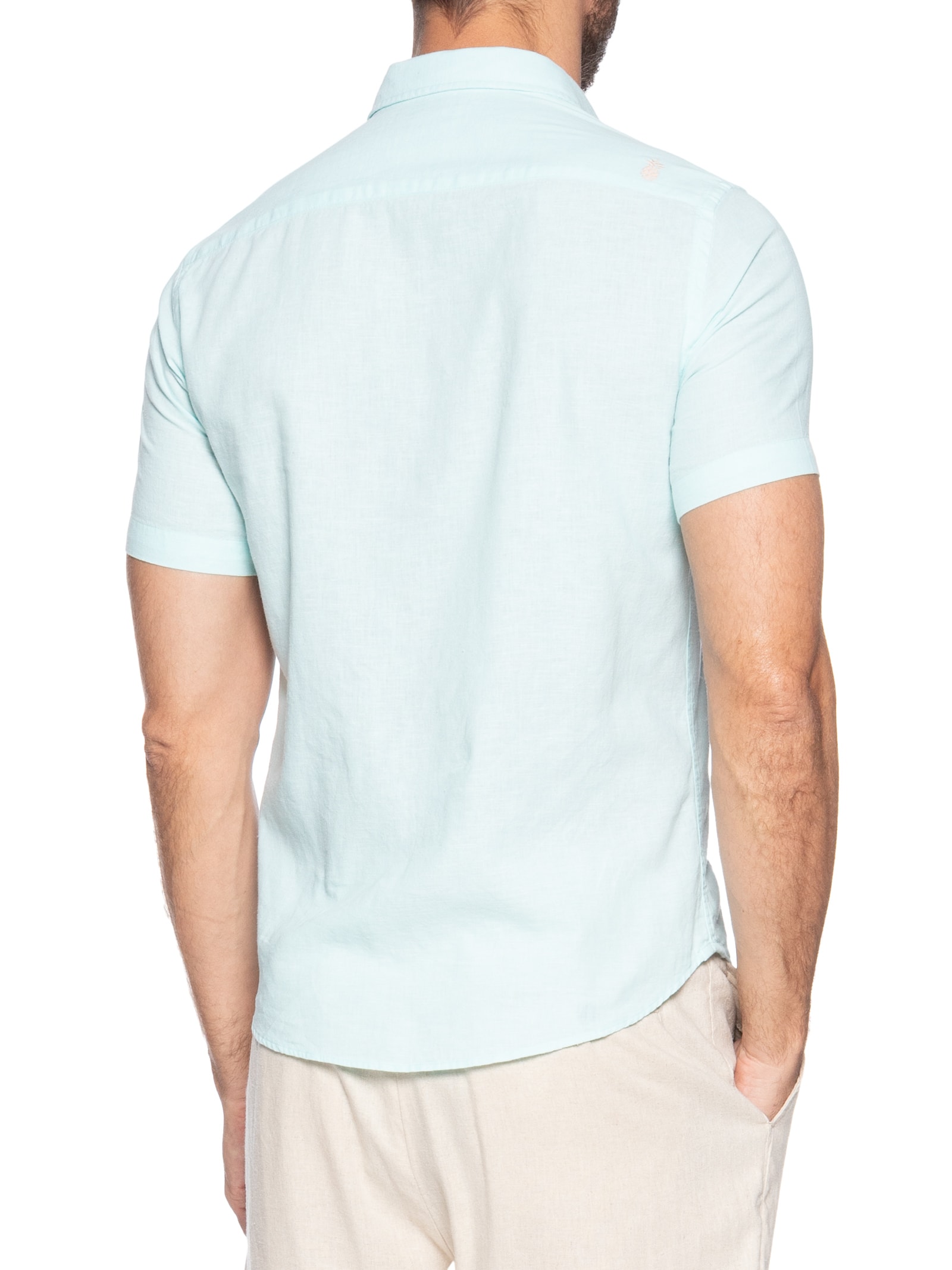 Camisa Masculina Blend Linen Verde Pineapple