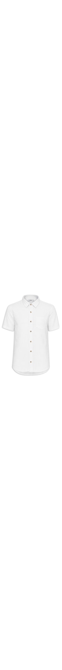 Camisa Masculina Blend Linho Manga Curta - Branco