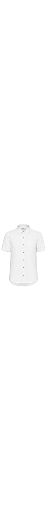 Camisa Masculina Blend Linho Manga Curta - Branco