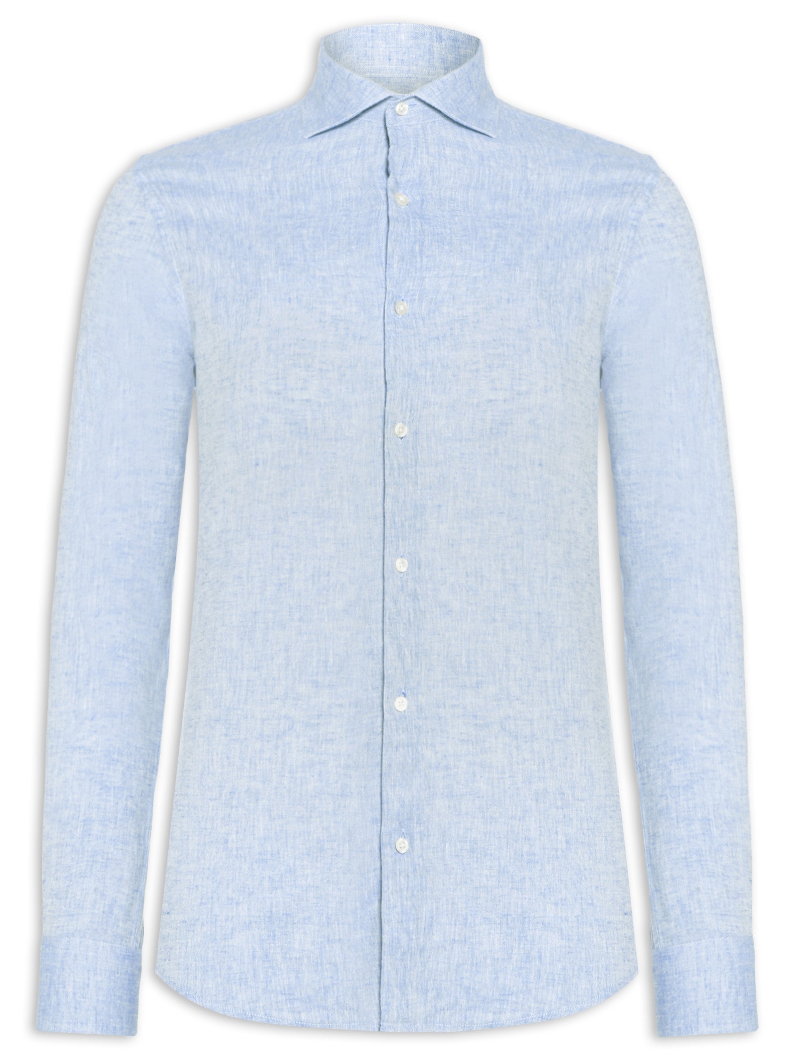 Camisa Masculina Blend Linho Slim Fit Azul  '2 Essential