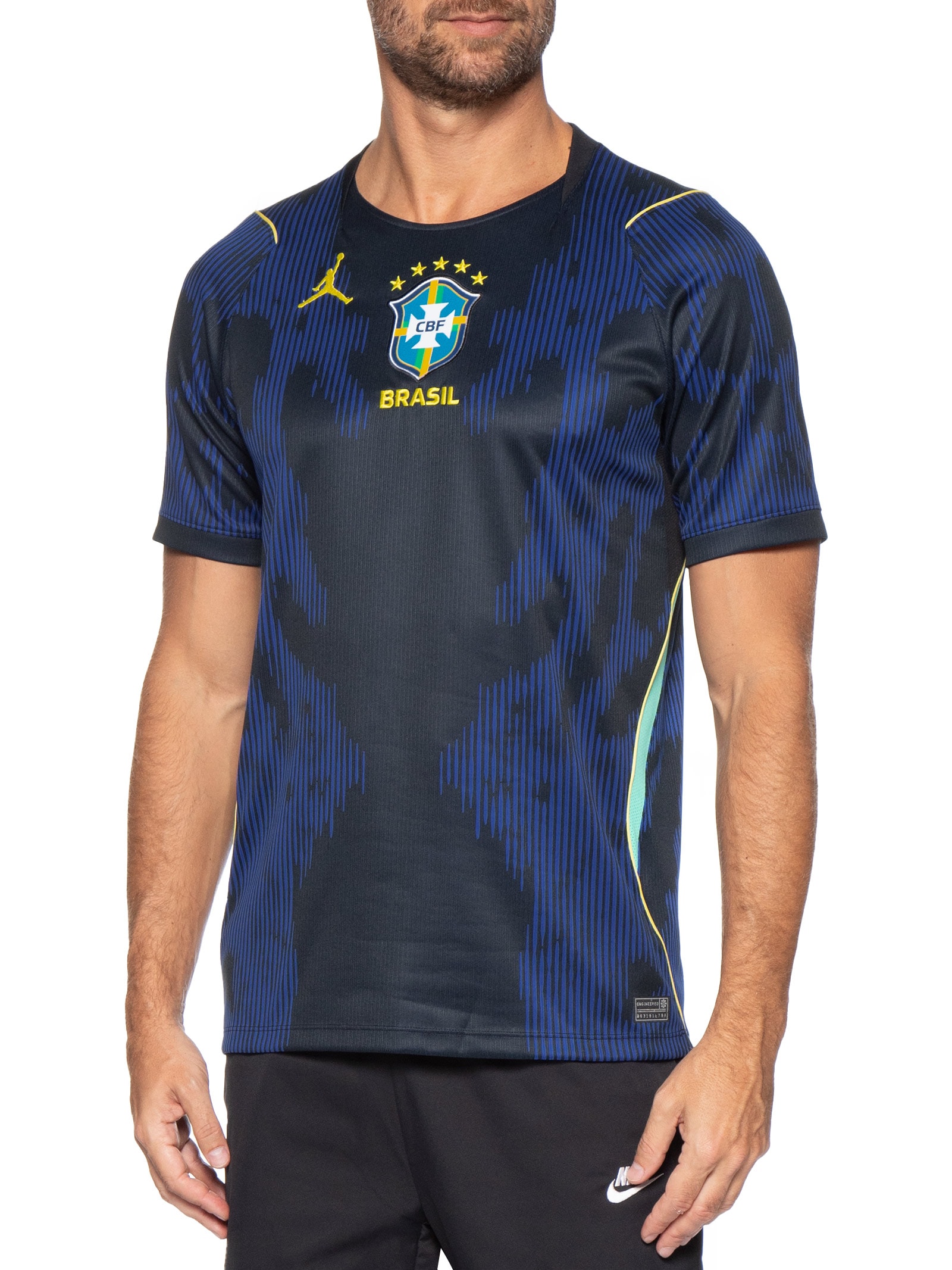 Camisa Masculina Brasil Jordan II Torcedor Pro Azul Nike