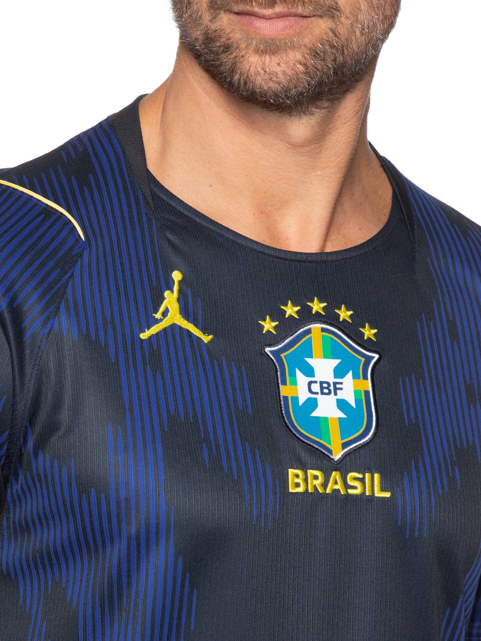 Camisa Masculina Brasil Jordan II Torcedor Pro Azul Nike