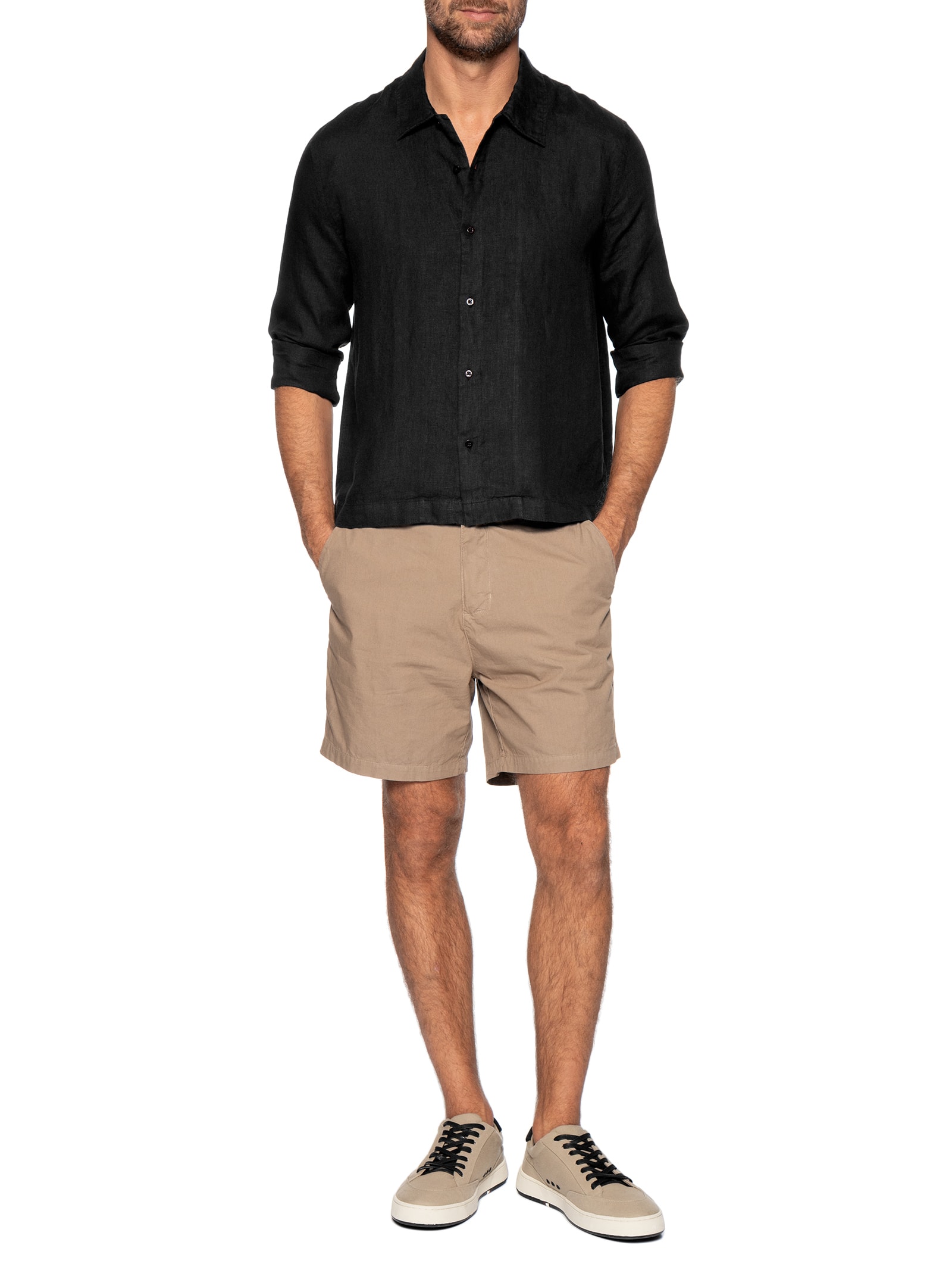 Camisa Masculina Brief Linen Confort ML – Preto Osklen