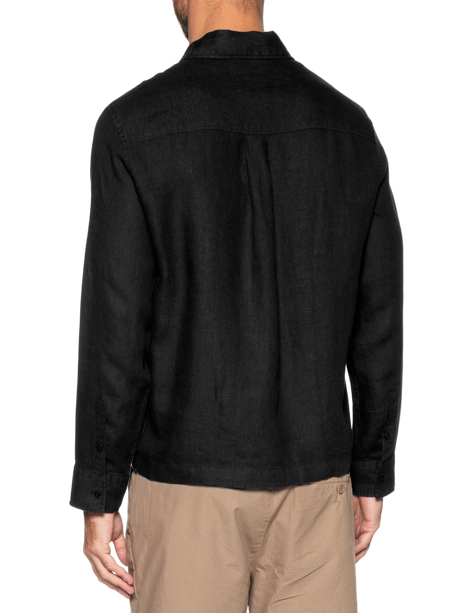 Camisa Masculina Brief Linen Confort ML – Preto Osklen