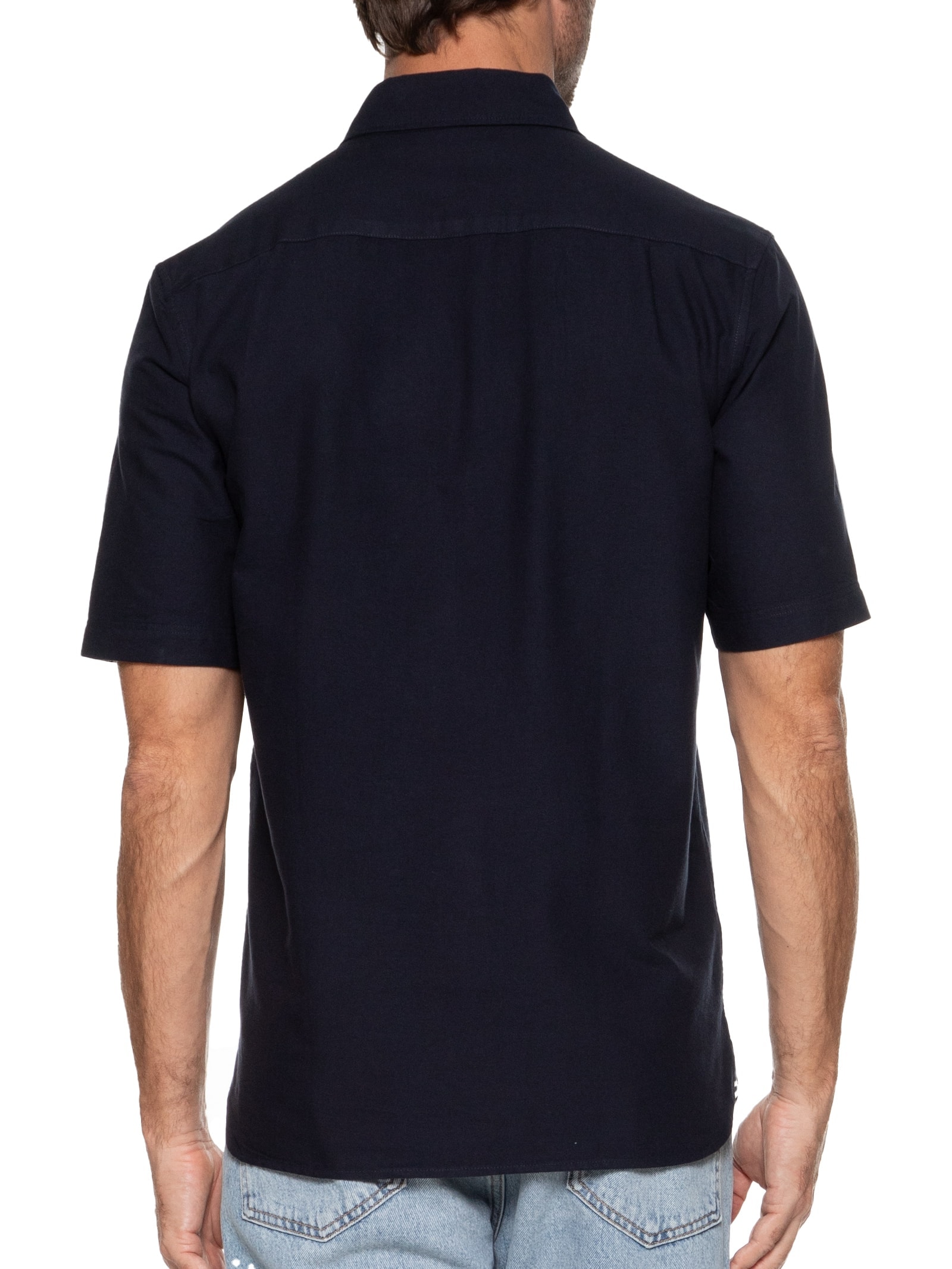 Camisa Masculina Button Down Regular Fit Em Oxford Azul Fred Perry