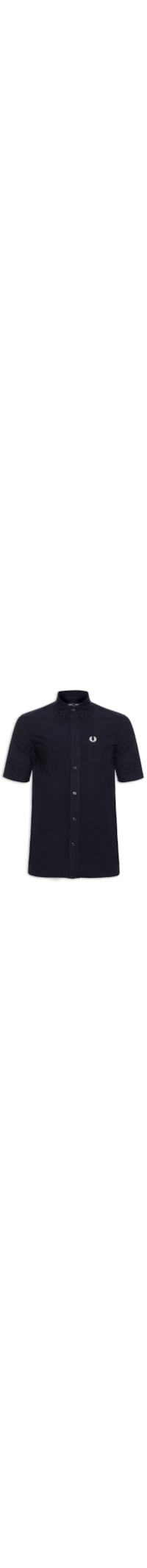 Camisa Masculina Button Down Regular Fit Em Oxford - Azul