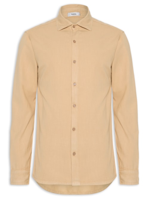 Camisa Masculina Casual Básica – Bege
