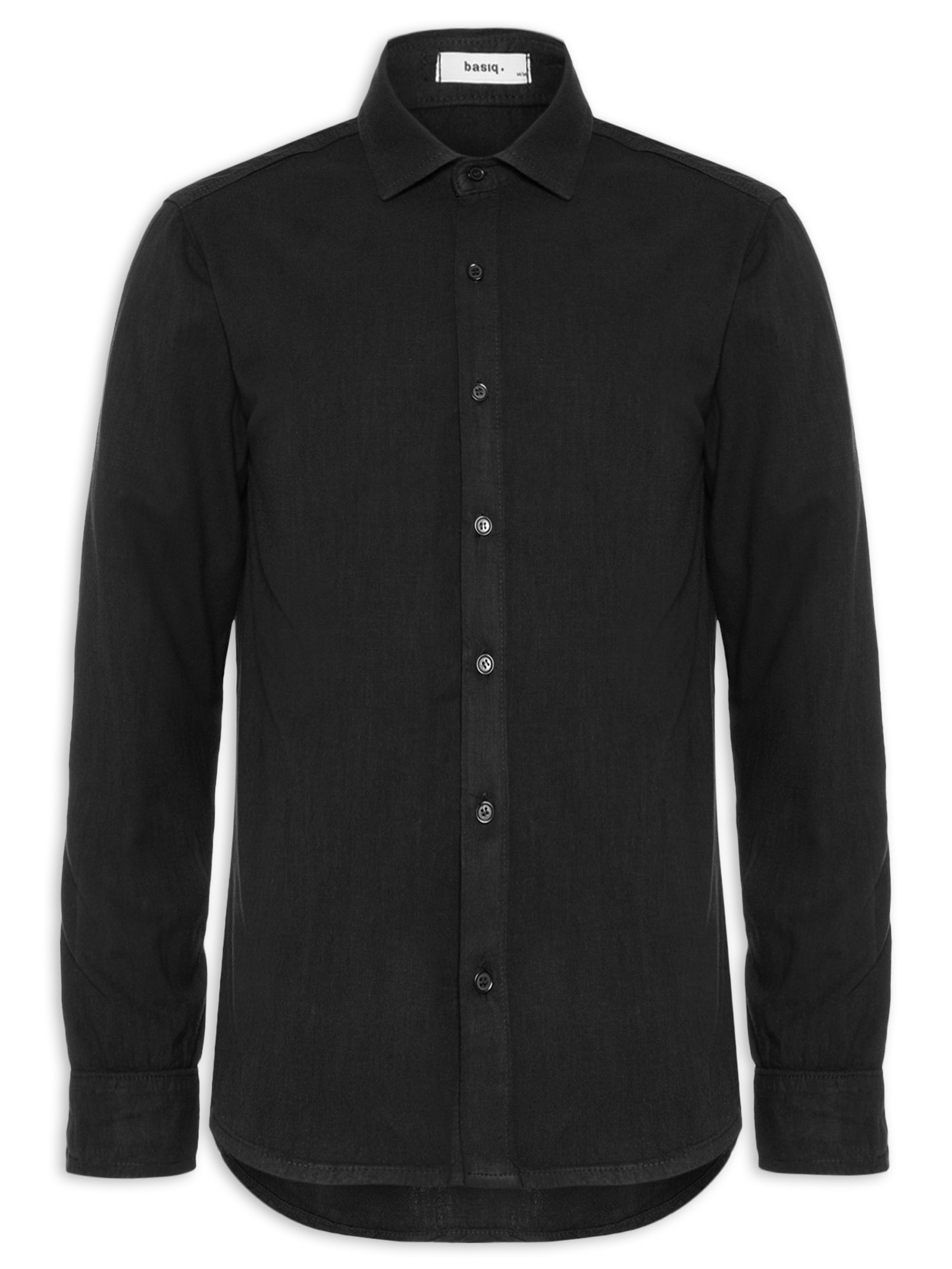 Camisa Masculina Casual Básica Preto Basiq Men