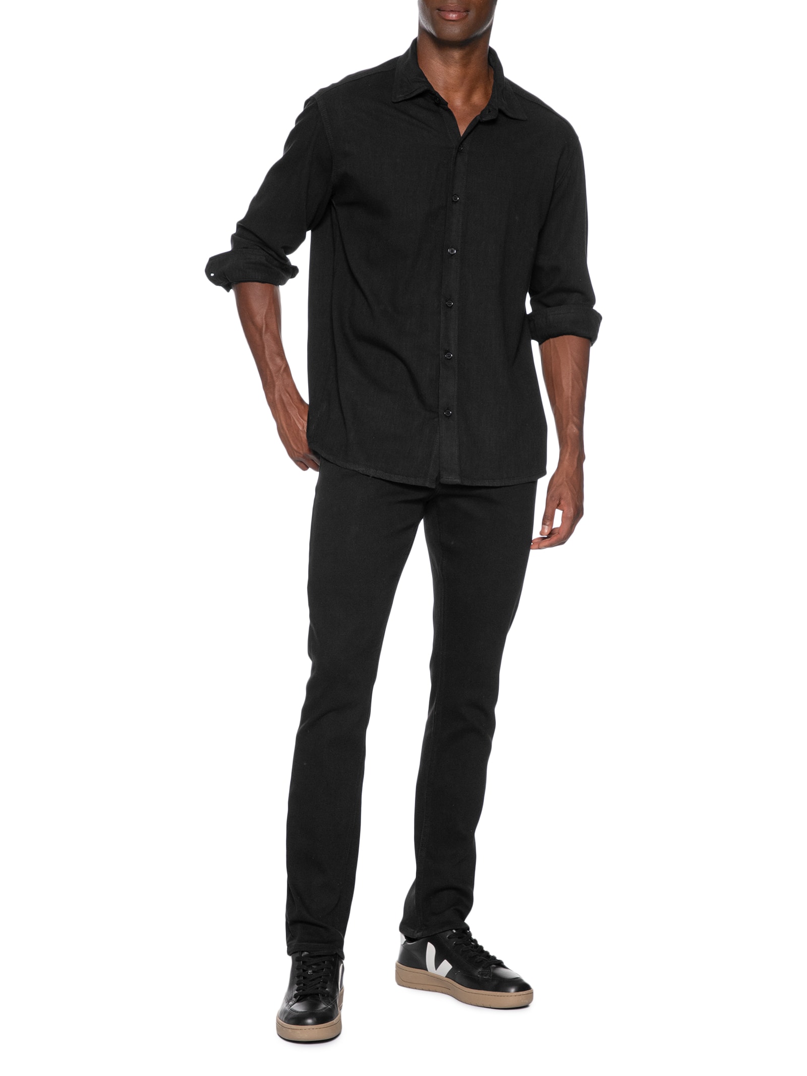 Camisa Masculina Casual Básica Preto Basiq Men