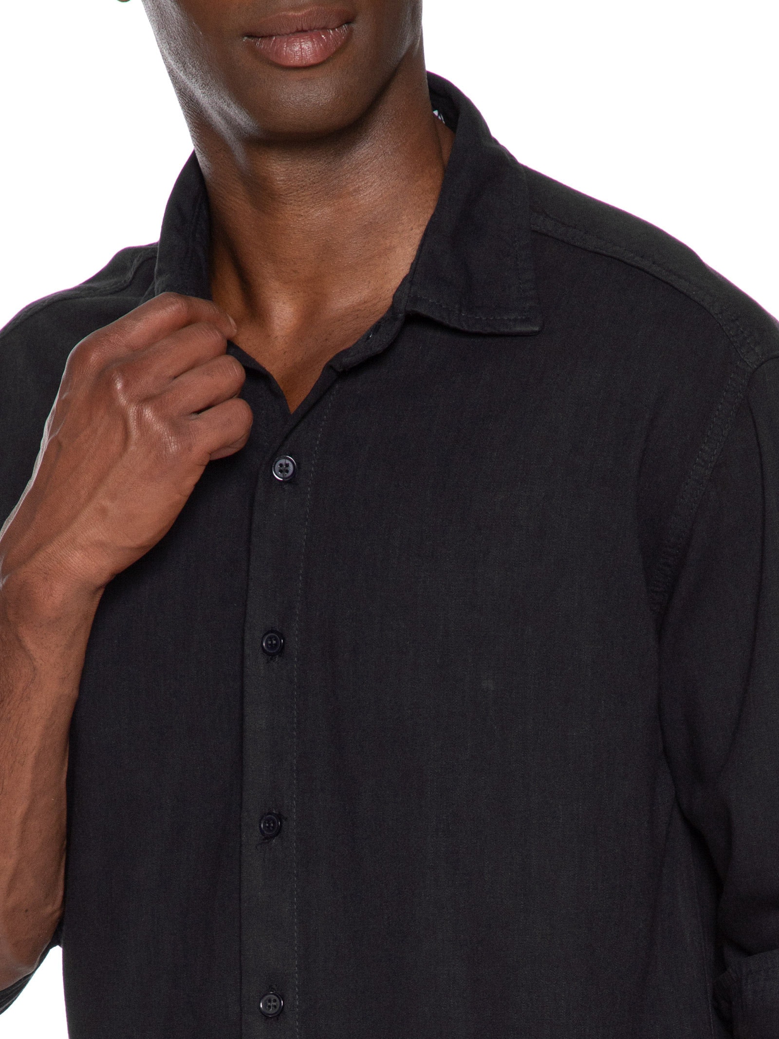 Camisa Masculina Casual Básica Preto Basiq Men