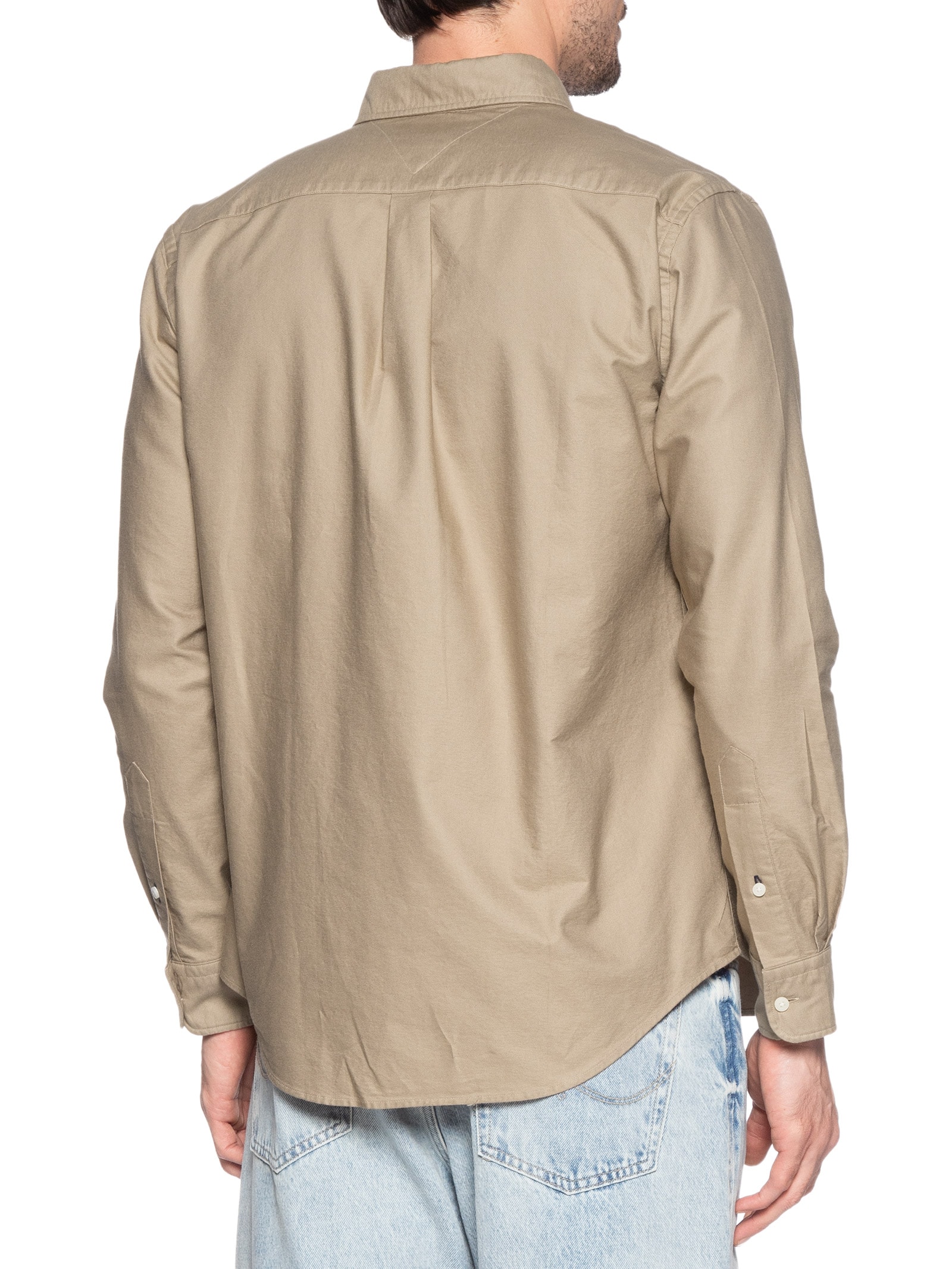 Camisa Masculina Casual Básica Regular Fit Heritage Oxford Bege Tommy Hilfiger