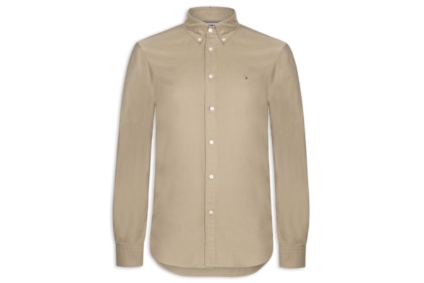 Camisa Masculina Casual Básica Regular Fit Heritage Oxford - Bege