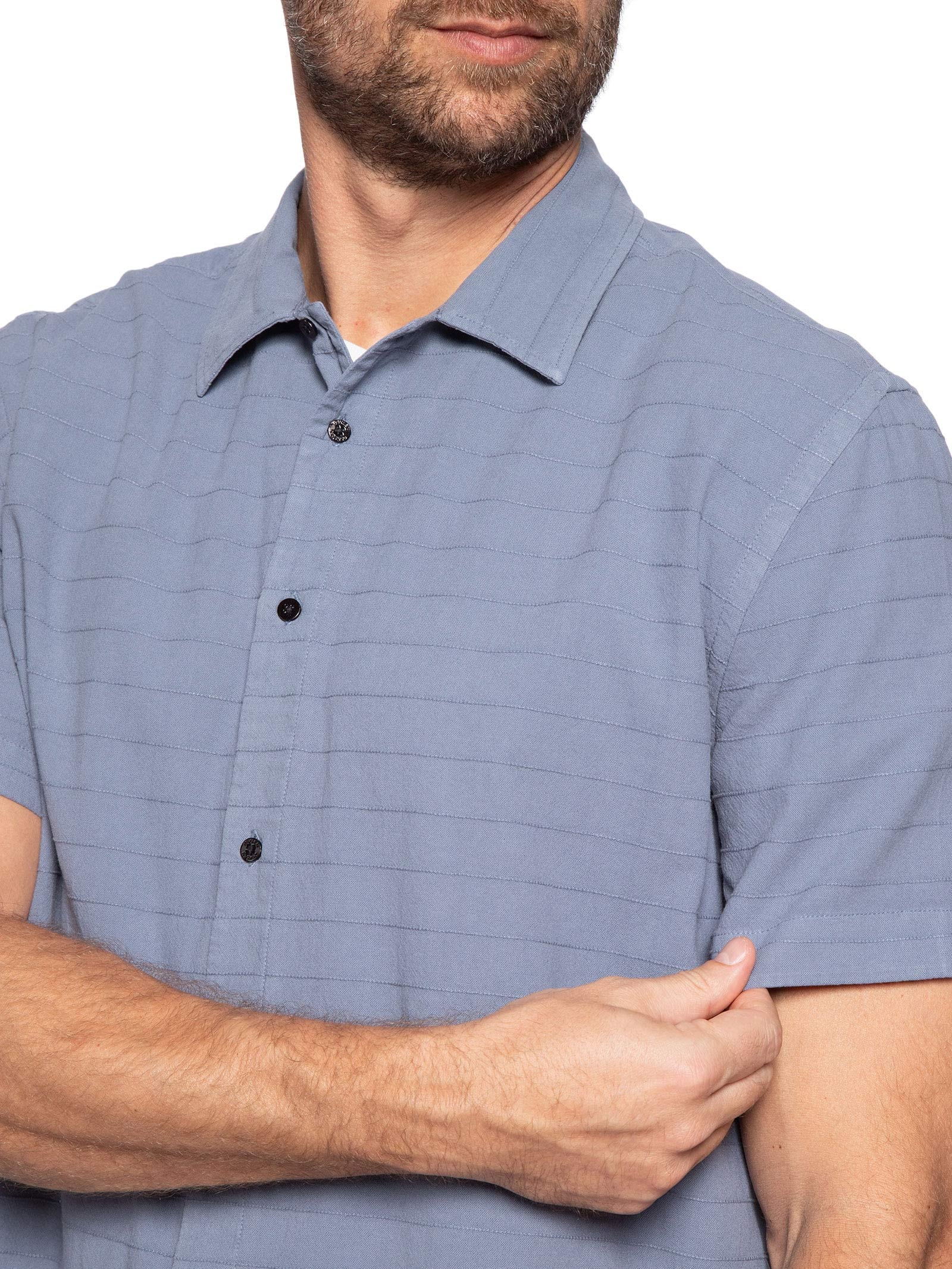 Camisa Masculina Casual Caiçara Azul Osklen