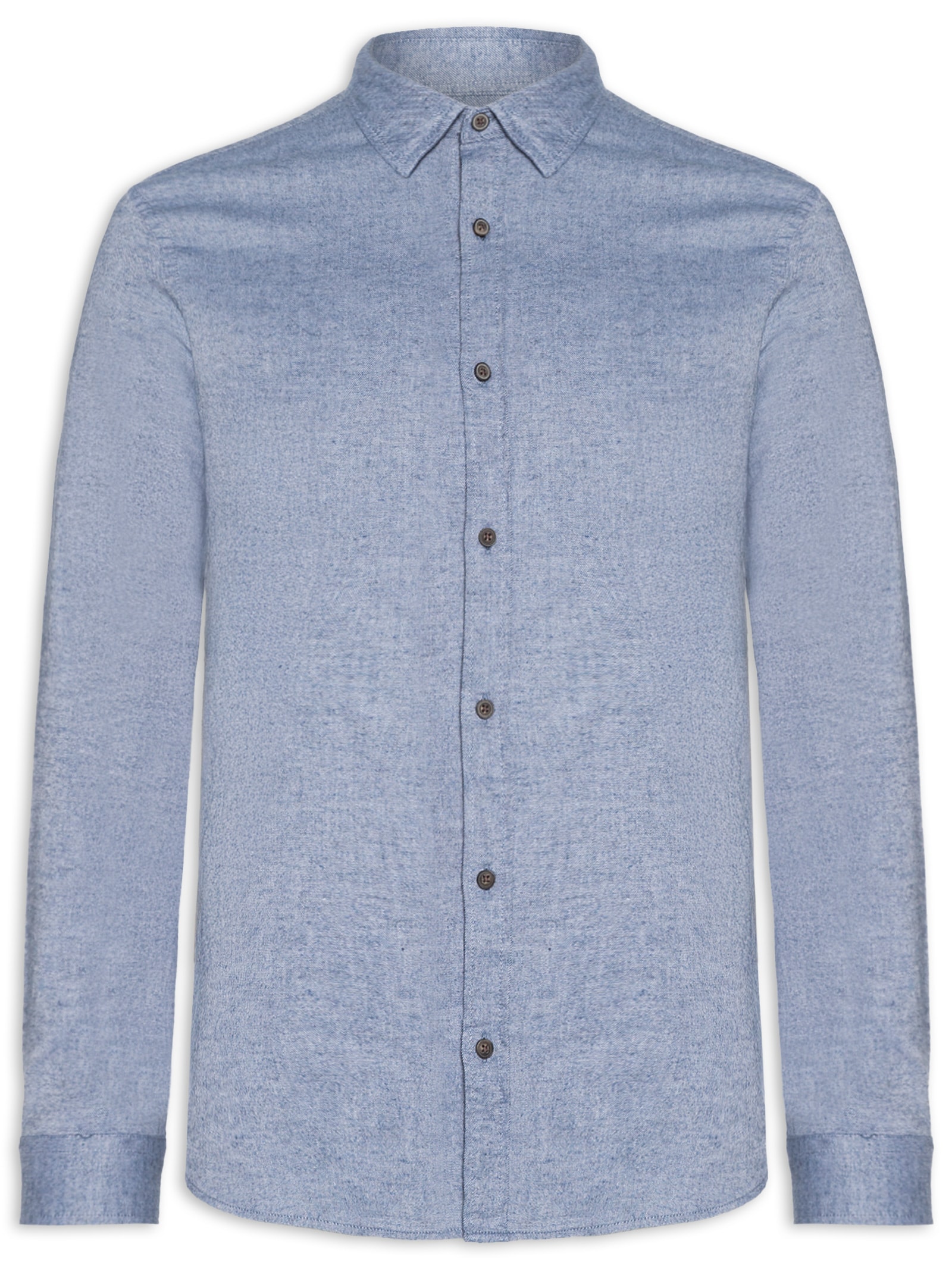 Camisa Masculina Casual Classic Fit Melange Azul Jack & Jones