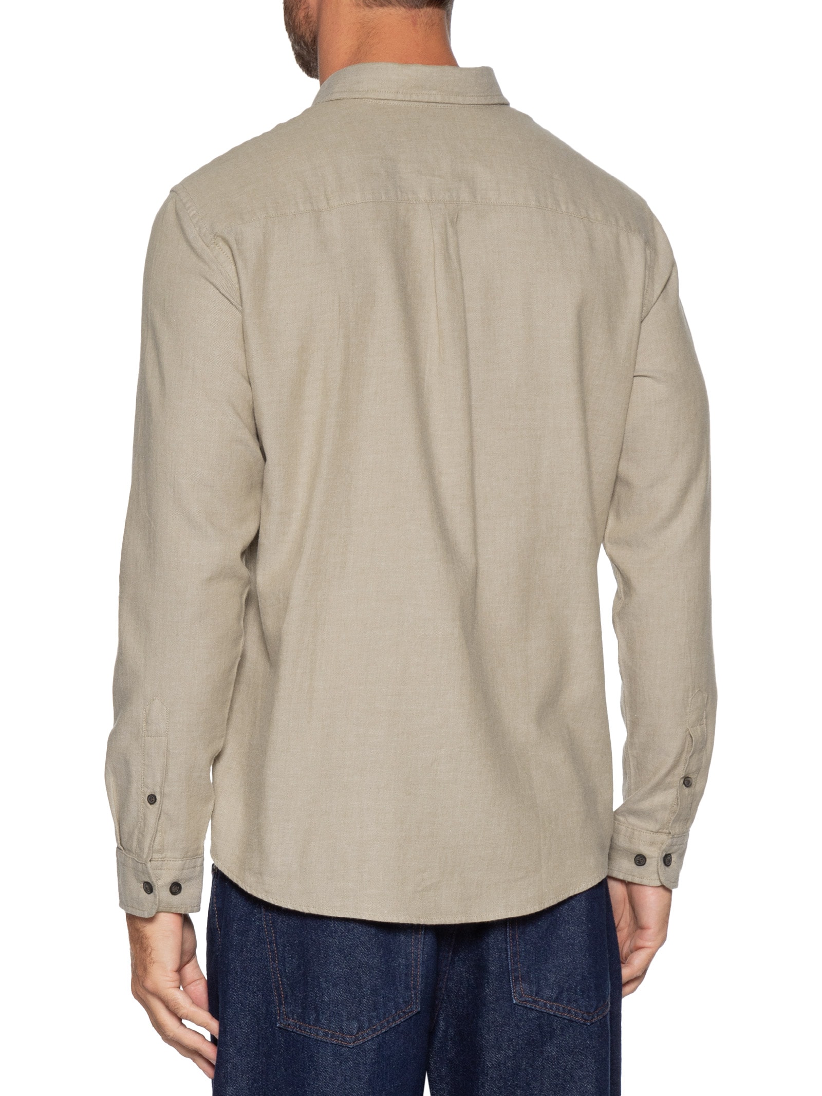 Camisa Masculina Casual Classic Fit Melange Bege Jack & Jones