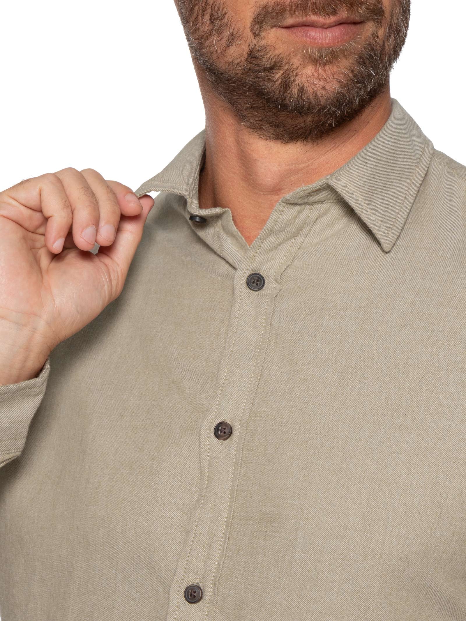 Camisa Masculina Casual Classic Fit Melange Bege Jack & Jones