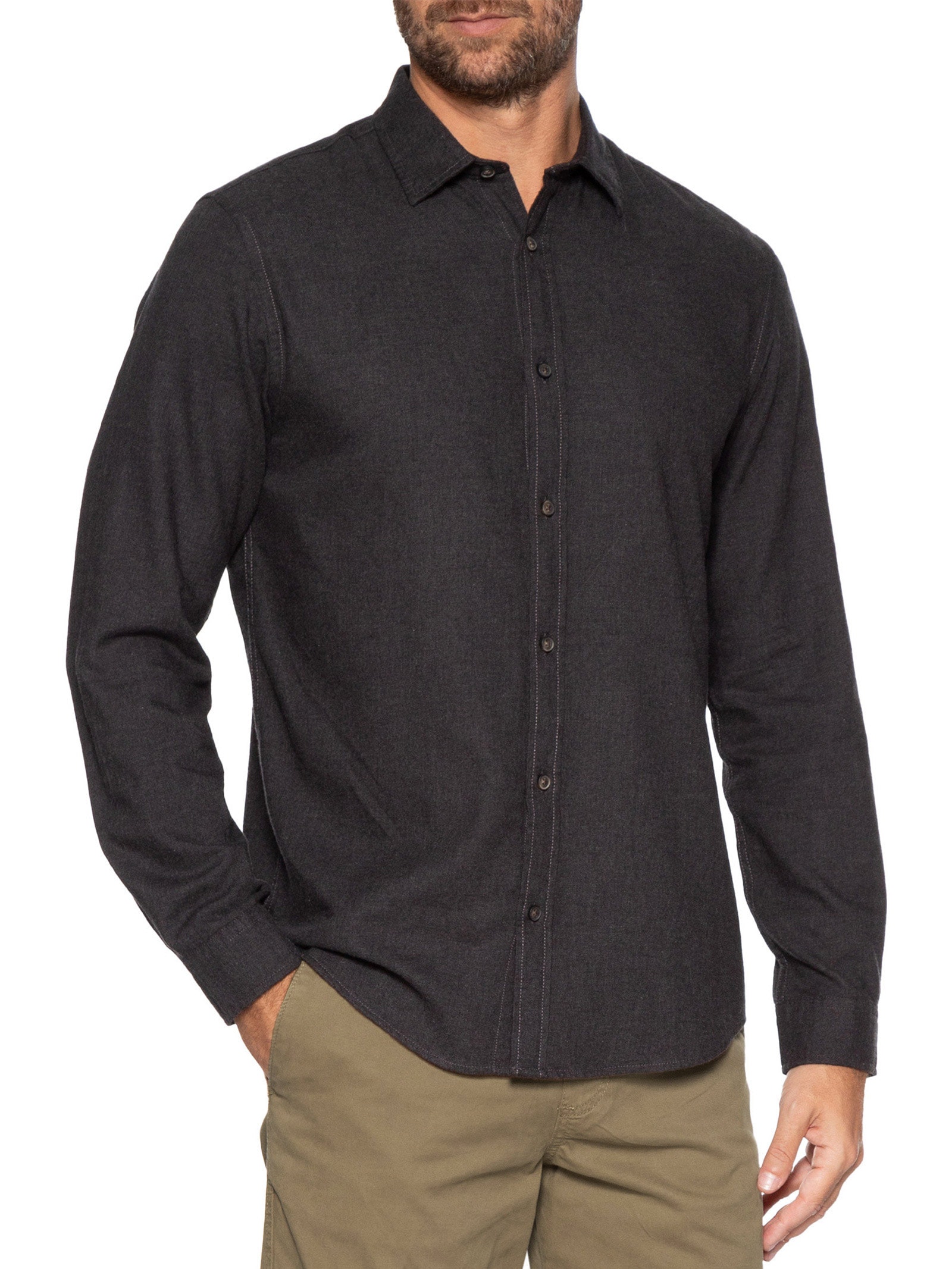 Camisa Masculina Casual Classic Fit Melange Cinza Jack & Jones