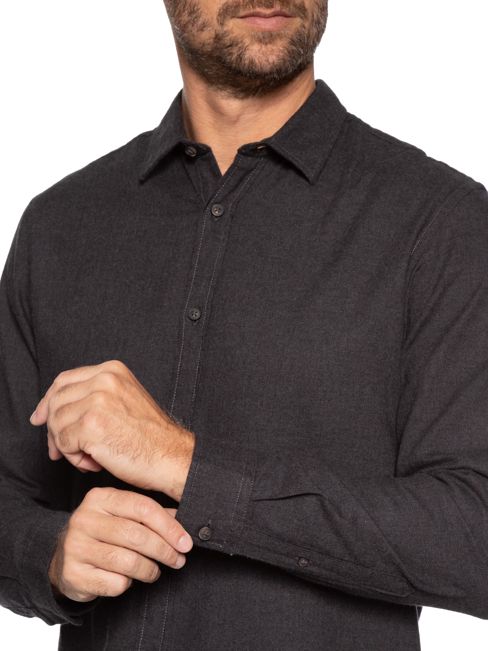 Camisa Masculina Casual Classic Fit Melange Cinza Jack & Jones