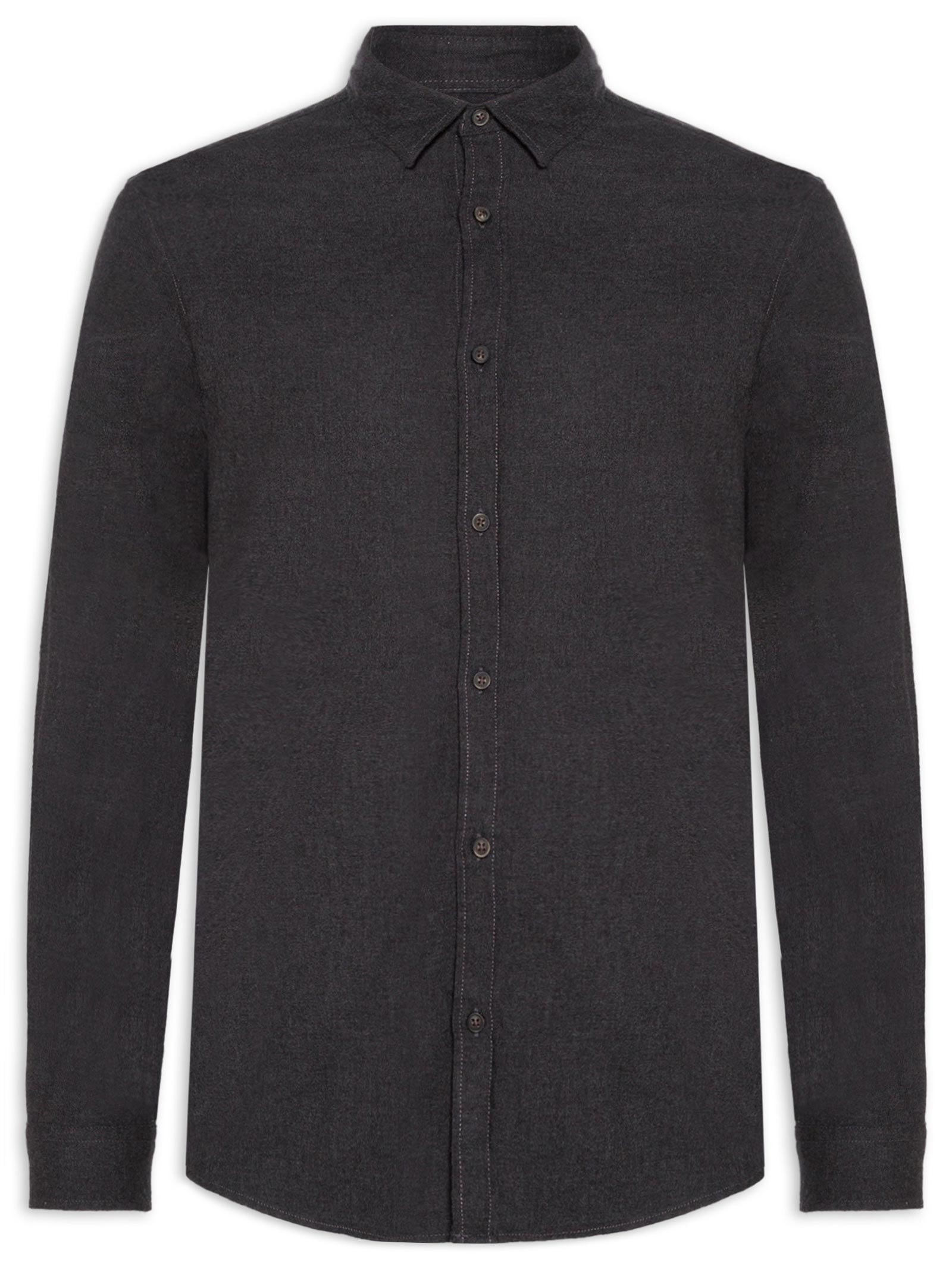 Camisa Masculina Casual Classic Fit Melange Cinza Jack & Jones