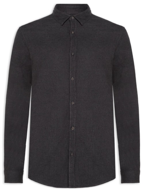 Camisa Masculina Casual Classic Fit Melange – Cinza