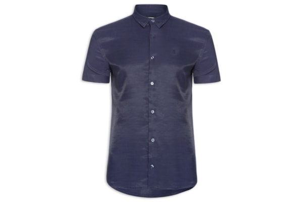 Camisa Masculina Casual Flame Piquet Regular Fit - Azul